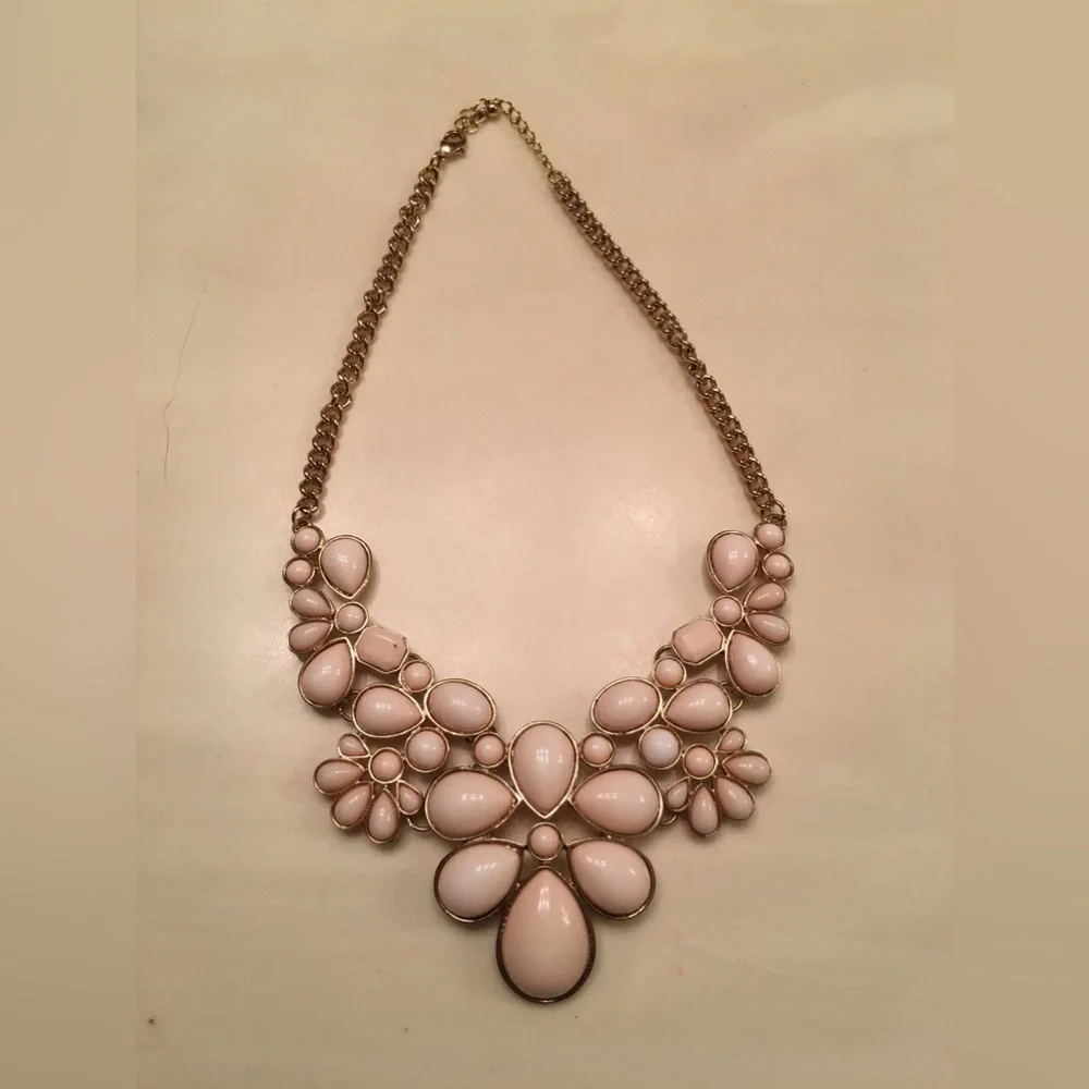 Like New Gold & Pale Peach Statement Necklace